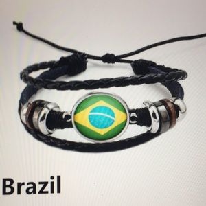 Brazil World Cup Leather Bracelet/New
